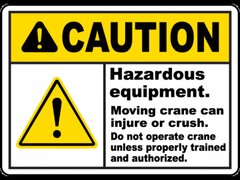 Caution Hazardous Equipment Sign